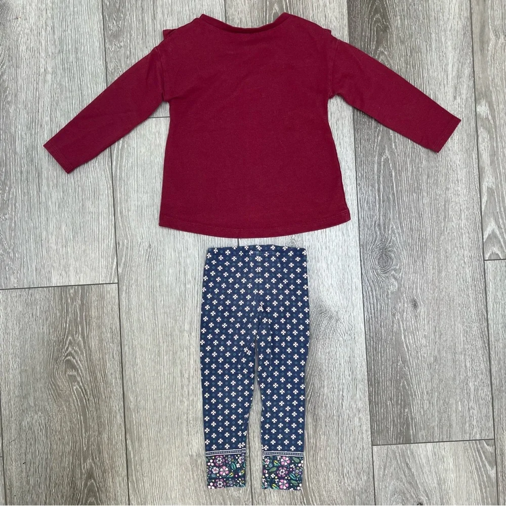 CARTERS 2PC LONG SLEEVE TOP AND LEGGINGS OUTFIT 2T